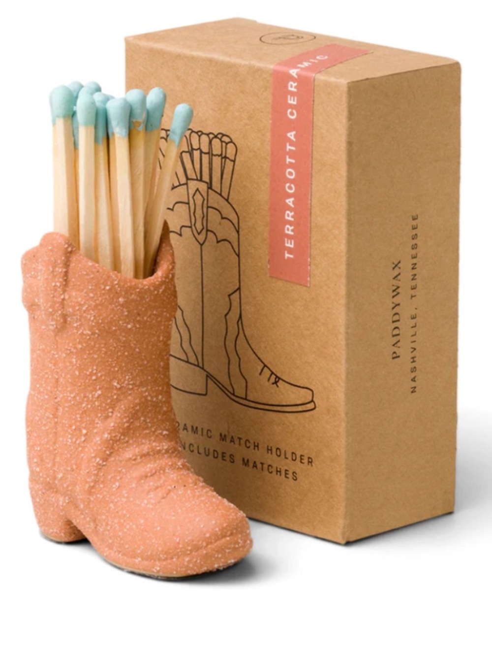 NWT! Cowboy Boot Match Holder, TETRACOTTA